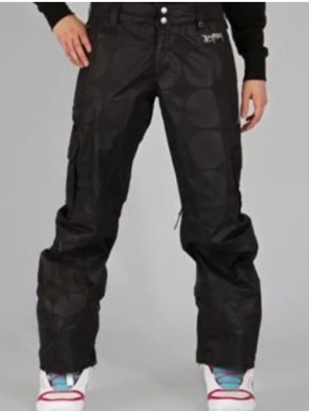 Burton Black Snow Pant Stow Cargo Winter Sz M Short